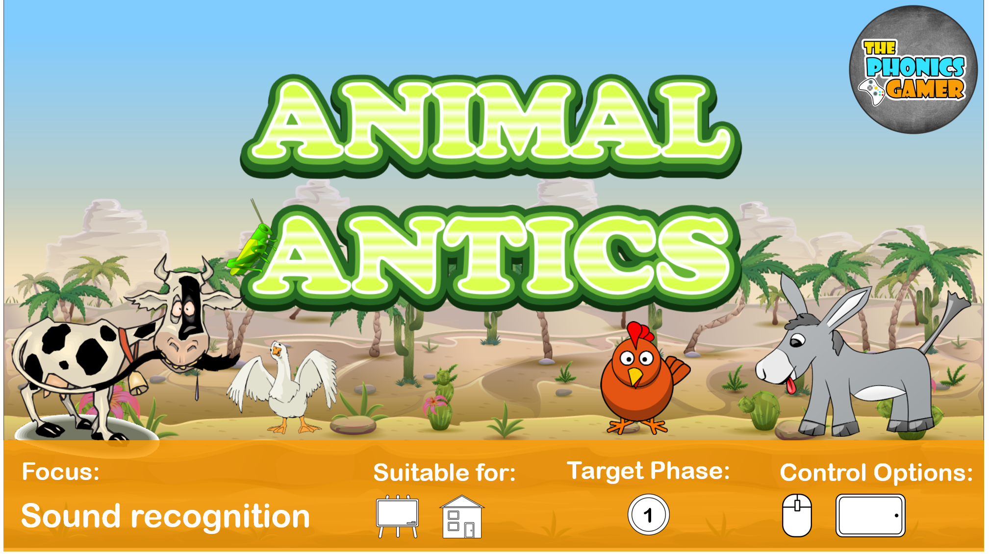 Animal Antics – interactive phonics game - The Phonics Gamer